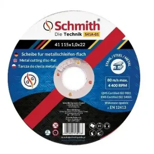 TARCZA DO CIĘCIA METALU 125x1,5 S41A-03 Schmith Wysoka jakość